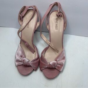 Nine West Womenโs Stilettos Heels Blush Pink Delphinel1 Fabric Upper Size 7M